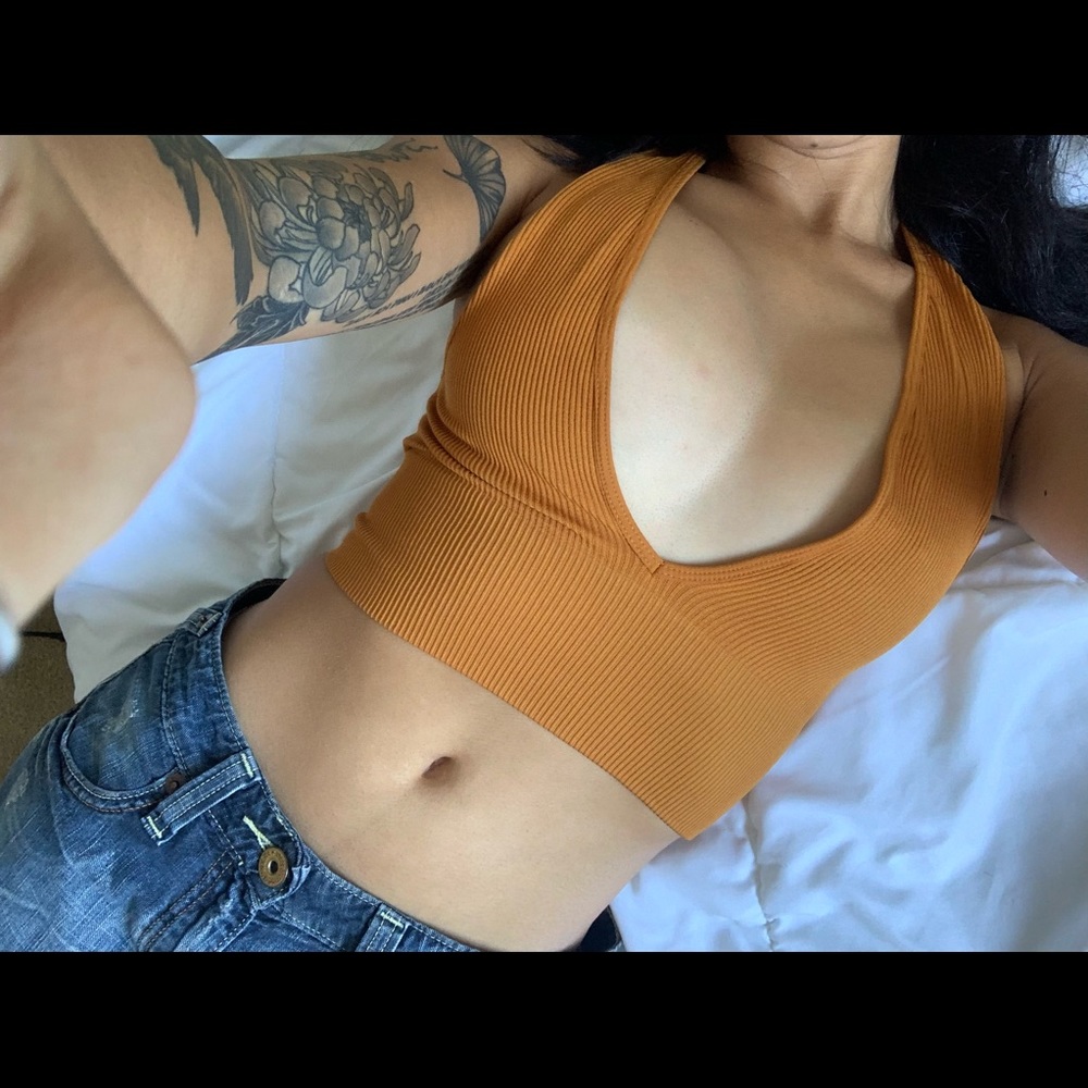 UO deep V plunging bra top